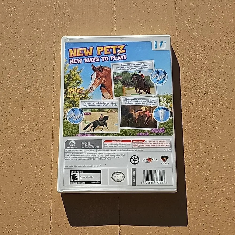 Petz Horsez 2 - Nintendo Wii Rated E for Everyone.